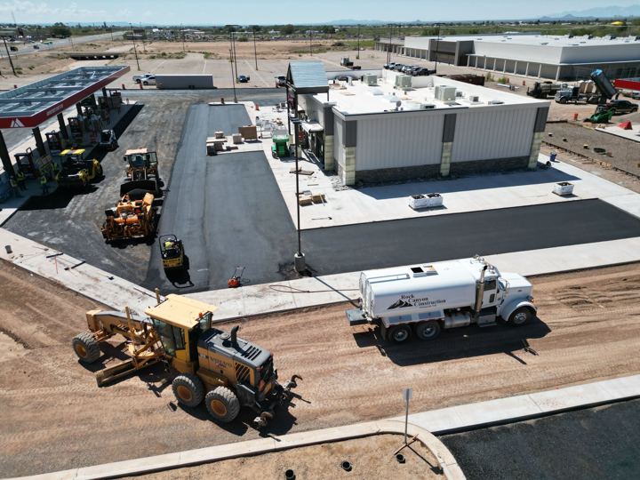 Paving under way at a Maverik site, Alamogordo, New Mexico