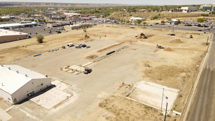 Building pad prepared for construction, Farmington, New Mexico