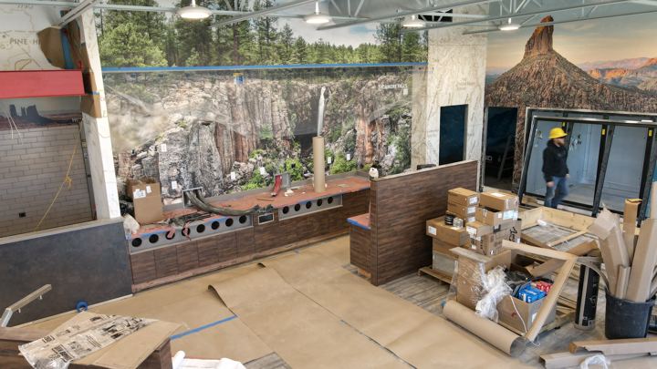 Store interior finish-out in progress, Artesia, New Mexico