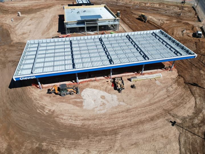 Fuel canopy under construction, Odessa, Texas